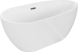 Mexen Eos laisvai pastatoma vonia 170 x 75 cm, balta, perpildymo angos gun gray šukuotas - 52471707500-66, 170 x 75 cm
