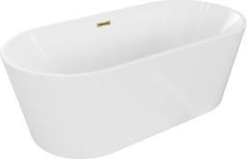 Mexen Luna laisvai stovinti vonia 180 x 80 cm, balta, auksinė perpildymo anga - 52031808000-50, 180 x 80 cm