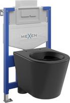 Mexen Rico paslėptas WC rėmas Fenix XS-U su WC dubeniu, juoda matinė - 6853372XX85, 48 x 36,5 x 36 cm