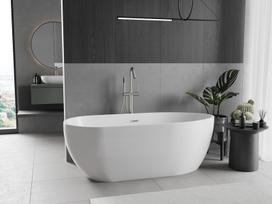 Mexen Eos laisvai pastatoma vonia 150 x 75 cm, balta, matinio nikelio perpildymas - 52471507500-97