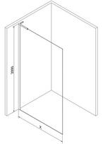 Mexen Kioto L dušo sienelė Walk-in 120 x 200 cm, permatoma/matinė, šlifuota gun gray - 800-120-103-66-35, 120 x 200