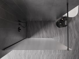Mexen Kioto-X dušo sienelė Walk-in 60 x 200 cm, matinė 10 mm, šepetys gun gray - 800-060-101-66-30-X