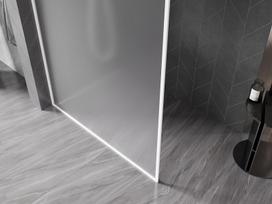 Mexen Kioto-F dušo sienelė Walk-in su rėmeliu 90 x 202 cm, matinė 8 mm, balta - 800-090-104-20-30