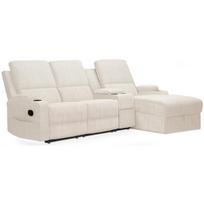 Kampinė sofa-reglaineris Notio Living Dallas, balta, Dešininis variantas