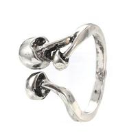 Retro Creative Sliver Color Ginkgo Biloba Leaves Mushroom Opening Rings for Women Personality Simple Finger Forest-style Jewelry resizable