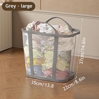 Foldable Laundry Basket With Handle, Collapsible Dirty Clothes Hamper And Toy Storage Bag For Bathroom Organization