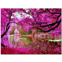 5D Diy Diamond Painting Full Round Drill Sakura Flower Scenery Diamond Mosaic Sale Rhinestones Full Round 20x30CM purple