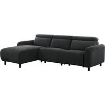 Kampinė sofa-reglaineris Notio Living Skaane, tamsiai pilka, Dešininis variantas