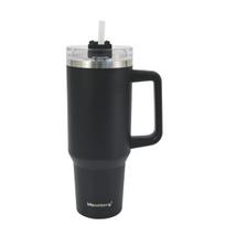 Klausberg KB-7942 termo puodelis su šiaudeliu, juodas, 1100 ml