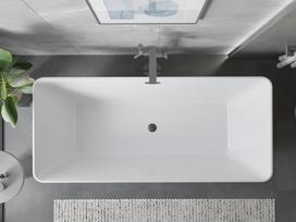 Mexen Velo Slim laisvai statoma vonia 170 x 75 cm, balta, persipylimo anga pistoletinis metalas - 52811707500-95, 170 x 75 cm