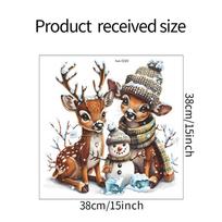 Kalėdiniai elniai Sniego seniai Balkono stiklinės durys ir langai Namų landšaftas Langų lipdukai 38*38CM/fun-f220 uv gray