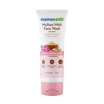 Mamaearth Multani Mitti veido prausiklis su Multani Mitti ir bulgariška rože riebalų kontrolei ir spuogams - 100 ml | Tinka visų tipų odai | Drėkinantis ir švelnus