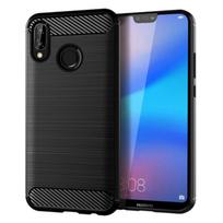 Shockproof Silicone Case for Huawei P20 Lite Brushed Carbon Fiber Phone Case for p20lite Huawei Soft Back Cover P20 Lite juoda