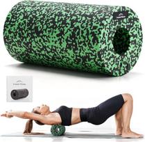 Everest Fitness masažinis volas EPP, jogai, pilatesui ir fitnesui, 30 x 15 cm, su krepšiu ir pratimų gidu, juodas/žalias