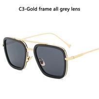 Prabangūs Steampunk vyriški akiniai nuo saulės Tony Stark Geležinis žmogus Saulės akiniai Vintažiniai metaliniai akiniai Steampunk akiniai nuo saulės UV400 Vyriški Gafas 1pcs