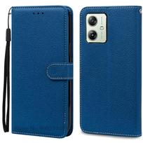 For Motorola G54 Power Edition Case Wallet Flip Leather Cover For Moto G54 5G Case Silicone Cover For Motorola G54 Case Fundas G54 5G (G54 Power) tamsiai mėlyna spalva