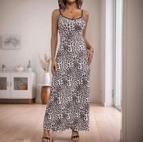 V-neck Sexy Suspender Dress American Spice Girl Leopard Print Suspender Dress S