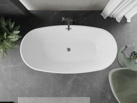 Mexen Eris laisvai pastatoma vonia 155 x 80 cm, balta, perpylimas gun metal - 53441558000-95
