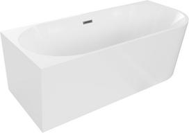 Mexen Mia laisvai stovinti kampinė vonia kairė 140 x 75 cm, balta, gun gray šlifuota - 52691407500L-66, 140 x 75 cm