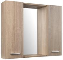 Veidrodinė spintelė su LED apšvietimu, 70x60x14 cm, ZOJA, platininis ąžuolas