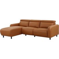 Kampinė sofa-reglaineris Notio Living Skaane, ruda