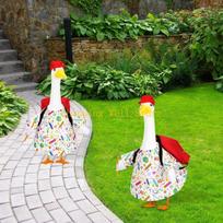 KX4B Decorative Cement Geese Figure For Porch Garden Or School Campus Weatherproof CN