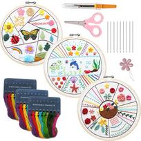 Embroidery Starter Kit for Adult Beginners Hand-made Full Cross Stitch Kit with Pattern and Instructions DIY Needlework Crafts