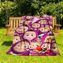 1pc Masha Outdoor Blanket Lightweight Flannel, Soft & Warm, All-Season Use for Sofa, Outdoor, Camping, Living Room026 130cmx150cm