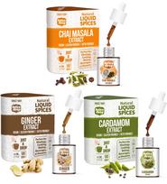 Spice Drop Chai Masala Tea Combo | Natural Extract of Ginger (Adrak), Tea Masala (Chai Masala) and Cardamom (Elaichi) | Food, Beverages and Desse white