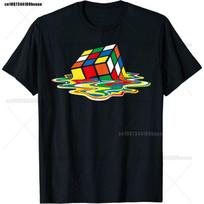 Melting Cube Funny Retro Gaming Rubik Rubix Rubics Cube TShirt For Men Clothing Women Short Sleeve Tees  Tops New Arrival S juoda