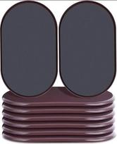8 Pack Heavy Duty Oval Furniture Sliders For Carpet Easy Movers For Sofa Bed Table Desk (Brown,8 Pcs)