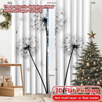2D FLAT PRINTING 2pcs Curtains (Without Rod) Dandelion Window Curtains Modern Fashionable Curtainments during the Valentine is 60×150cm