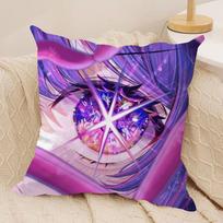 O-Oshi No Ko Anime Cute Cushion Cover Silky Short Plush Invisible Zipper Dustproof Sofa Pillow Case For Home Decor Peach skin 18*18(CM)-1Pcs