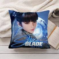 Stellar B-Blade Game Cushion Cover Silky Short Plush Invisible Zipper Dustproof Sofa Pillow Case For Home Decor Peach skin 18*18(CM)-1Pcs