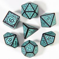 DND Dice Multi-sided Dice Set 7pcs Textures Pattern Dice for DNDGame RPG Board Game Accessories Hobbies Holiday Gift ežero mėlyna spalva