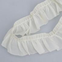 Handmade Romantic and Cozy 2.5CM Single-sided Semi-transparent Fungus Elastic Ruffled Ribbon Handmade DIY Skirt Edge Doll Clothing Accessories Lace 2.5cm*10 yards