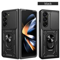 Šarvuotas smūgiams atsparus dėklas Samsung Galaxy Z Fold 6 5 4 3 5G apsauginis dangtelis su žiedu magnetiniu laikikliu Coque Fundas For Samsung Z Fold 6 juoda