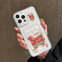Card Slot Holder Silicone Wallet Pocket Case For iPhone 14 16 15 Max Infinix Note 30 Xiaomi Redmi Note 9 Oppo Reno 12 13F 14F Cover Clear Phone Bumper Honor 8A/Huawei Y6 2019