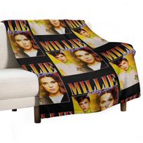 Millie Bobby-Brown 90-ųjų Vintažiniai Juodi Marškinėliai Mesti pledai Furrys Prabangus Dienos miegui dekoratyviniai pledai 30x40in