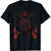 HQDSAD Baphomet Occult Lucifer Sigil Goat Satanic T-Shirt S įvairiaspalvis