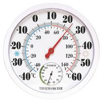 White Round Analog Thermometer Hygrometer for Indoor Outdoor Weather Monitoring Temperature 40 to 140 Fahrenheit China Mainland