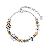 Louis Vuitton Spring Summer 2026 Monogram Design Bracelet Men bracelet Silver Gold M03645 Box+Shopping Bag