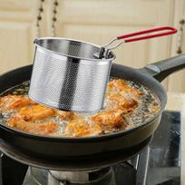 Deep Fryer Basket Food Dumpling Strainer Multipurpose with Handle Noodle for Draining 14cm