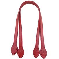 2pcs 60cm Leather Bag Handles Shoulder Bag Strap Replacement Handbag Belt Straps DIY Crocheted Bags Tote Handmade Accessories raudona