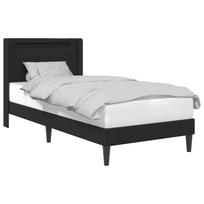 Bed Frame with LED Light Strips Black 90 x 190 cm Faux Leather
