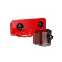 Wall Mounted Hair Dryer Rack Punch Free Blower Holder Hairdryer Organizer  Hair Styling Area raudona juoda spalva