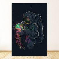 Kosmose Drobės Tapybos Plakatai ir Spaudiniai Modernūs Sienų Meno Paveikslai Cuadros svetainei Linksmas Menas Astronautas Žaidžia su Medūza Be Rėmo 21*30cm