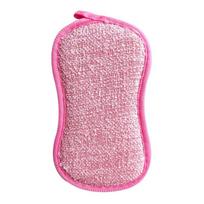 1/4pcs Reusable Sponges Kitchen Non Scratch Microfiber Sponge Scrubber Sponge for Kitchen Cleaning Dishes and Pots 1PCS pink