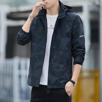 Windbreaker Jacket Men's Spring New Korean Style Jacket Men's Workwear Hooded Clothes Camouflage Jacket Men's Trendy M