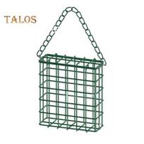 Suet Cage paukščių lesykla lauko sodo geležiniai narvai, kabantys suet lesykla Vienvietis siueto pyragas laukinių paukščių lesytuvas tamsiai žalia spalva